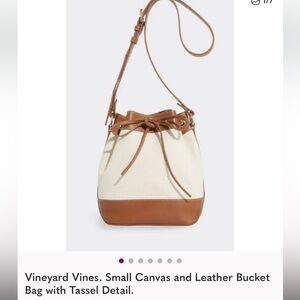 Vineyard Vines Tan and Cream Crossbody Bag